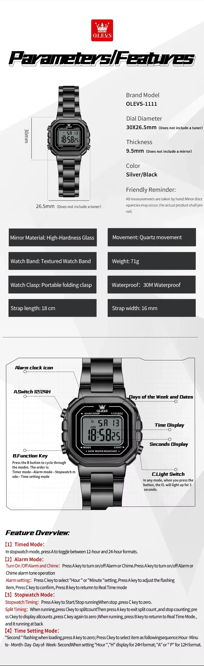 Olevs Women's Watch 1111