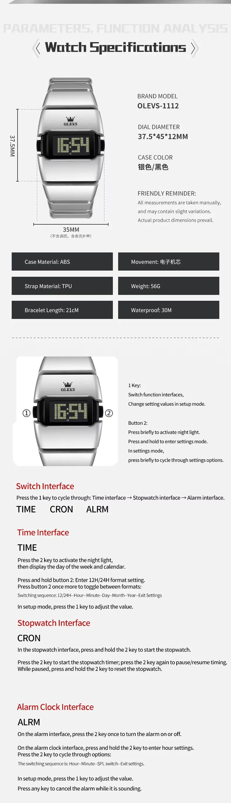 OLEVS Men's Watch 1112