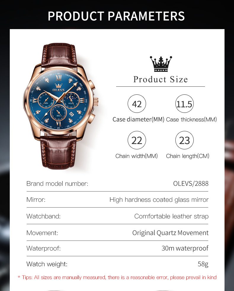 Olevs Men's Watch 2888