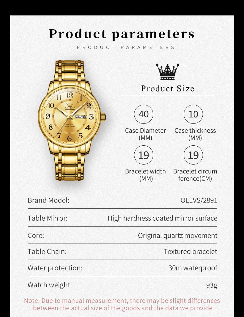 Olevs Coupl Watch 2891