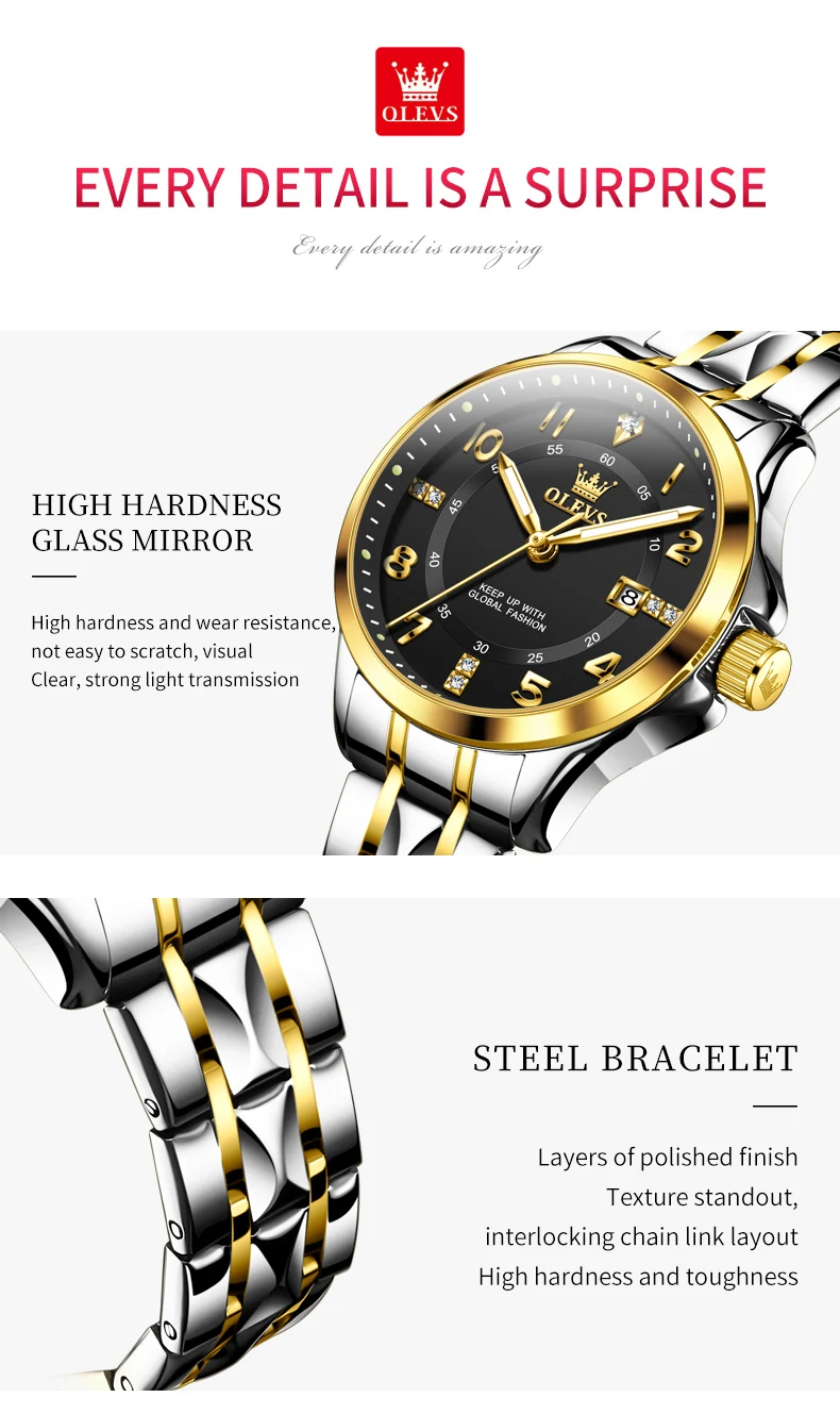 Olevs Couple Watch 2910