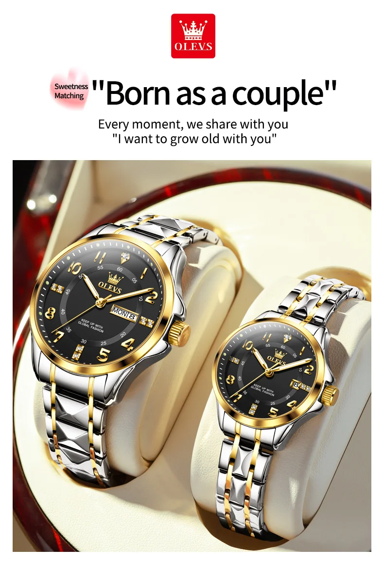 Olevs Couple Watch 2910