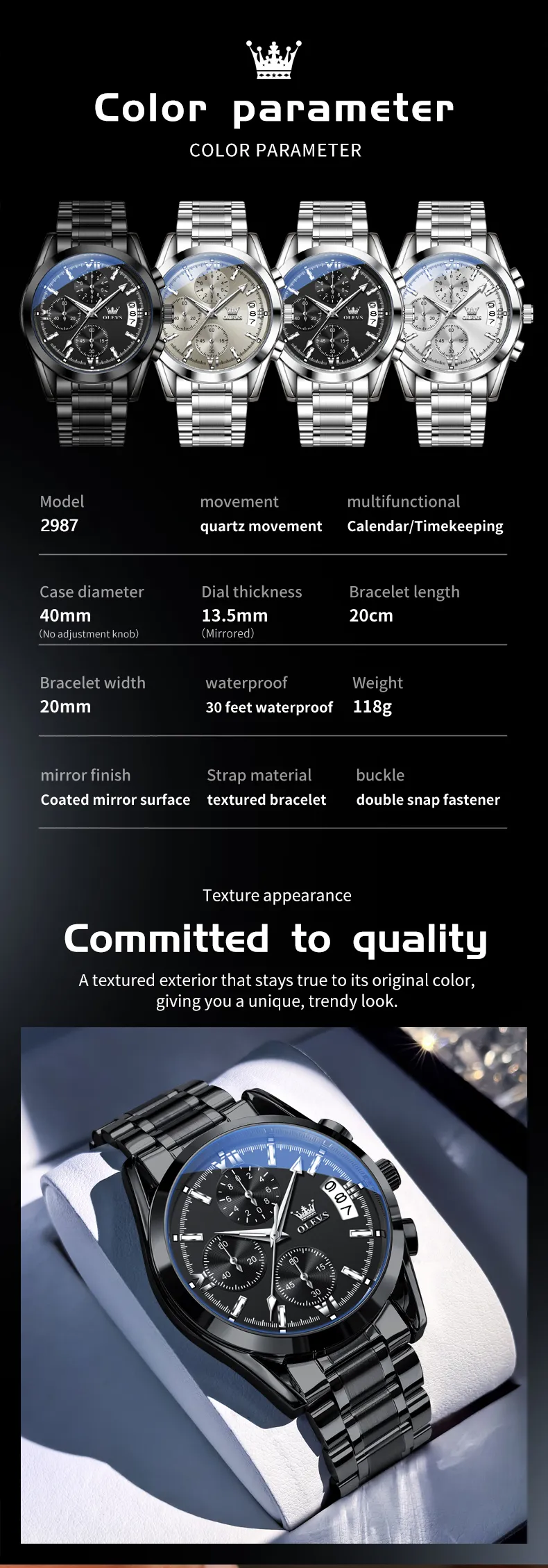 Olevs Men's Watch 2987