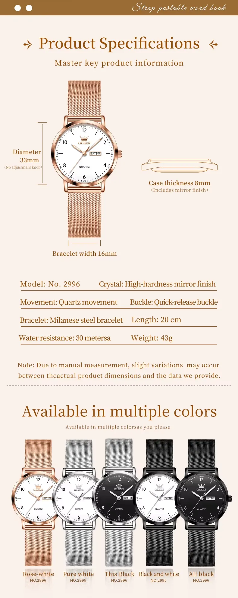 OLEVS Women's Watch 2996