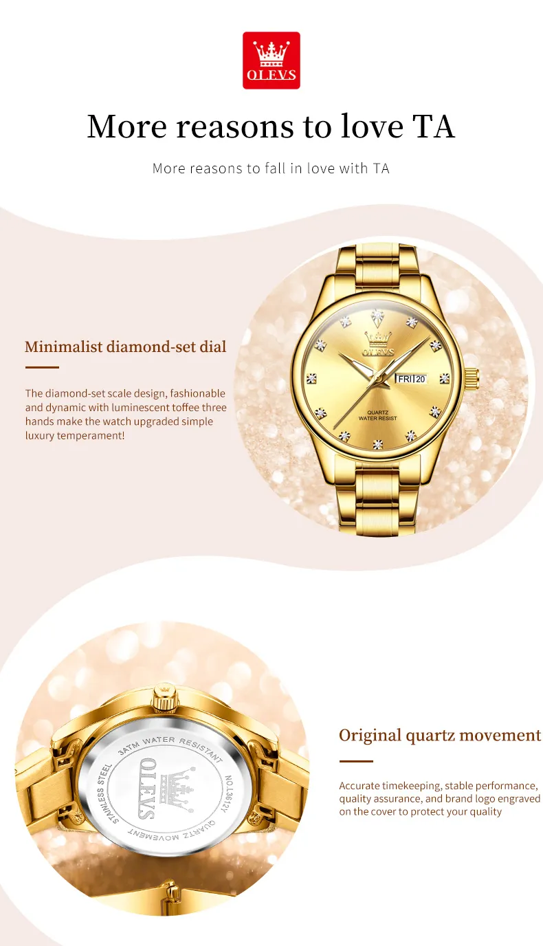 Olevs Couple Watch 3612