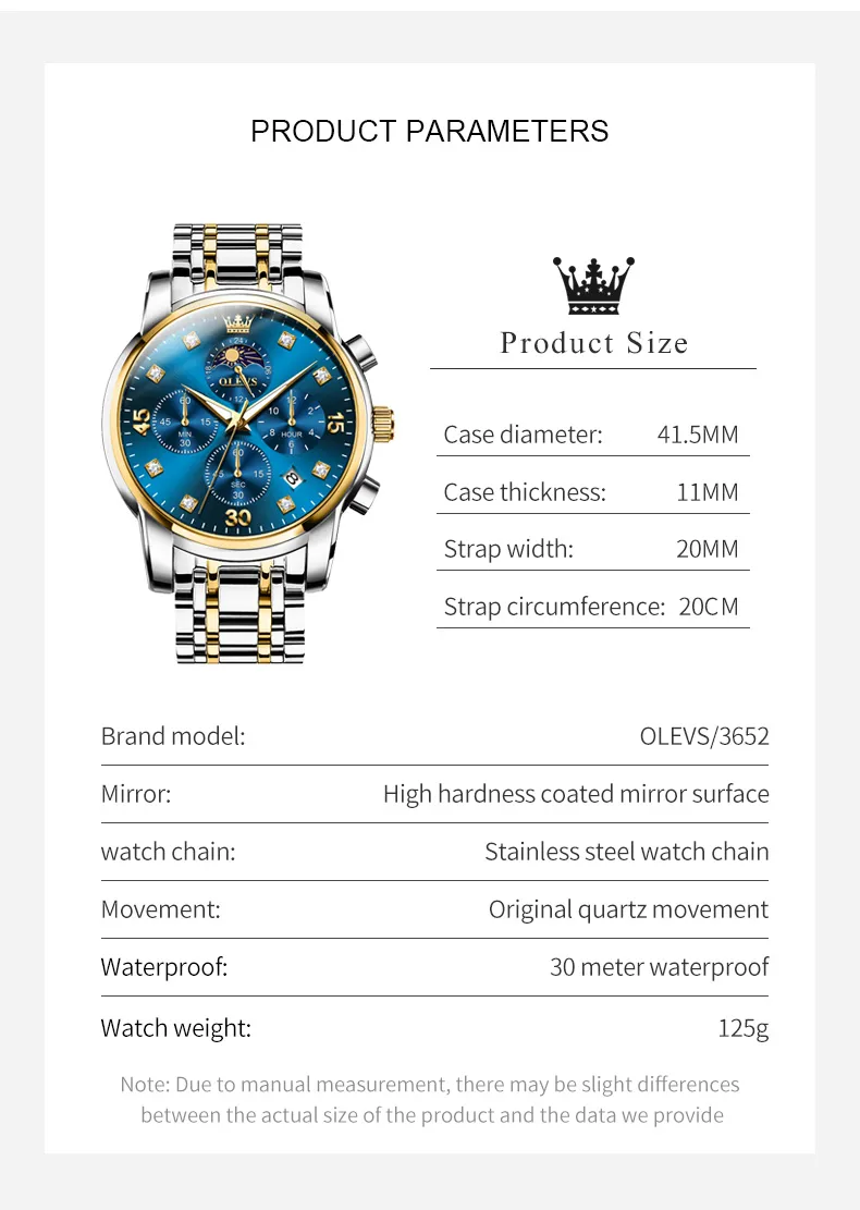 Olevs Men's Watch 3652