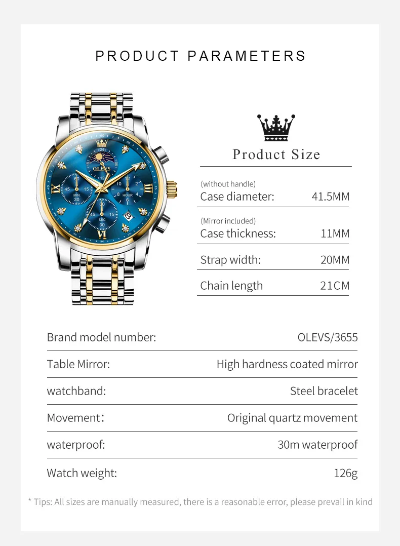 Olevs Men's Watch 3655