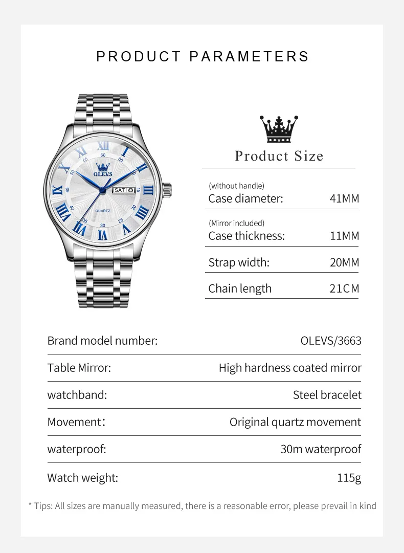 Olevs Men's Watch 3663