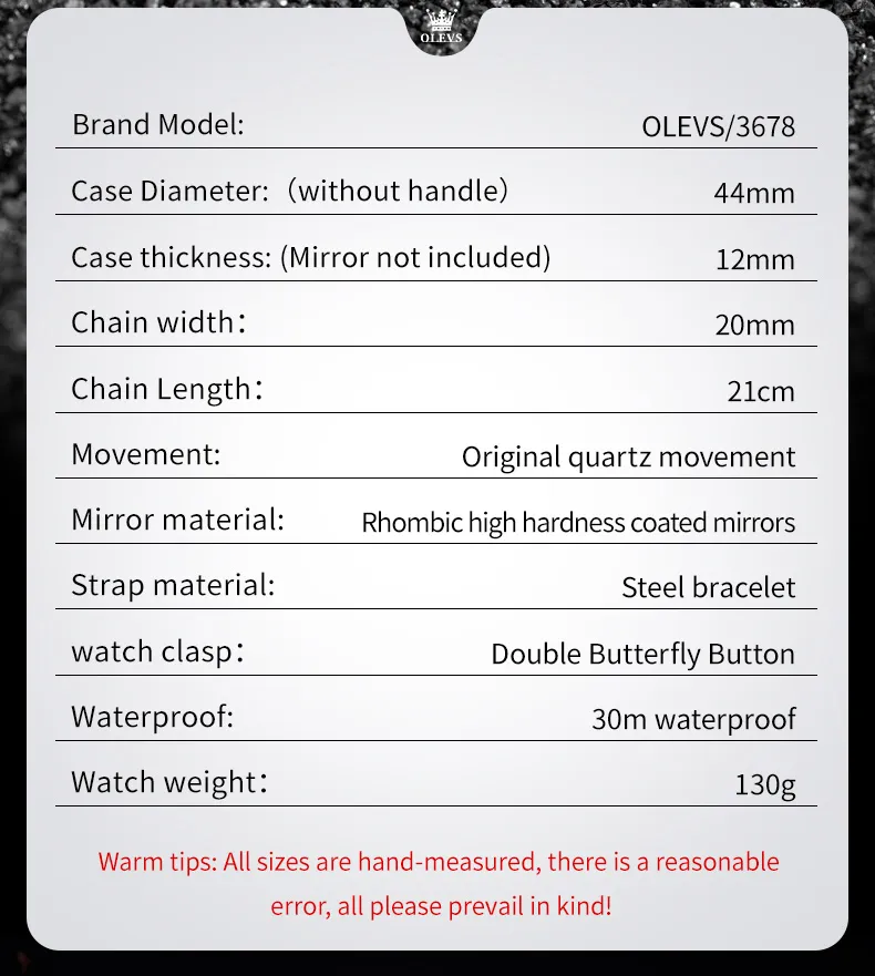 Olevs Men's Watch 3678