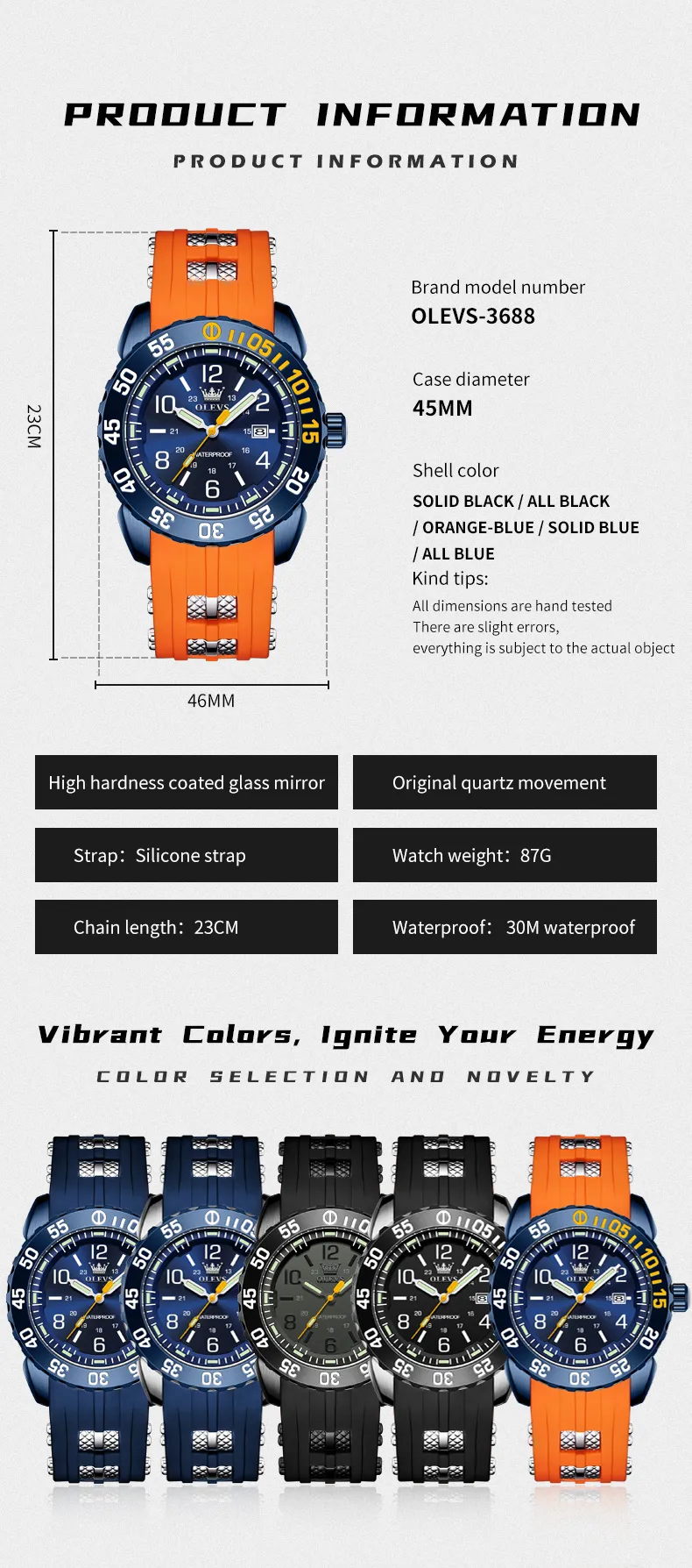 Olevs Men's Watch 3688