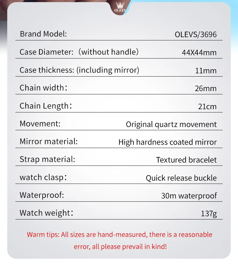 Olevs Men's Watch 3696