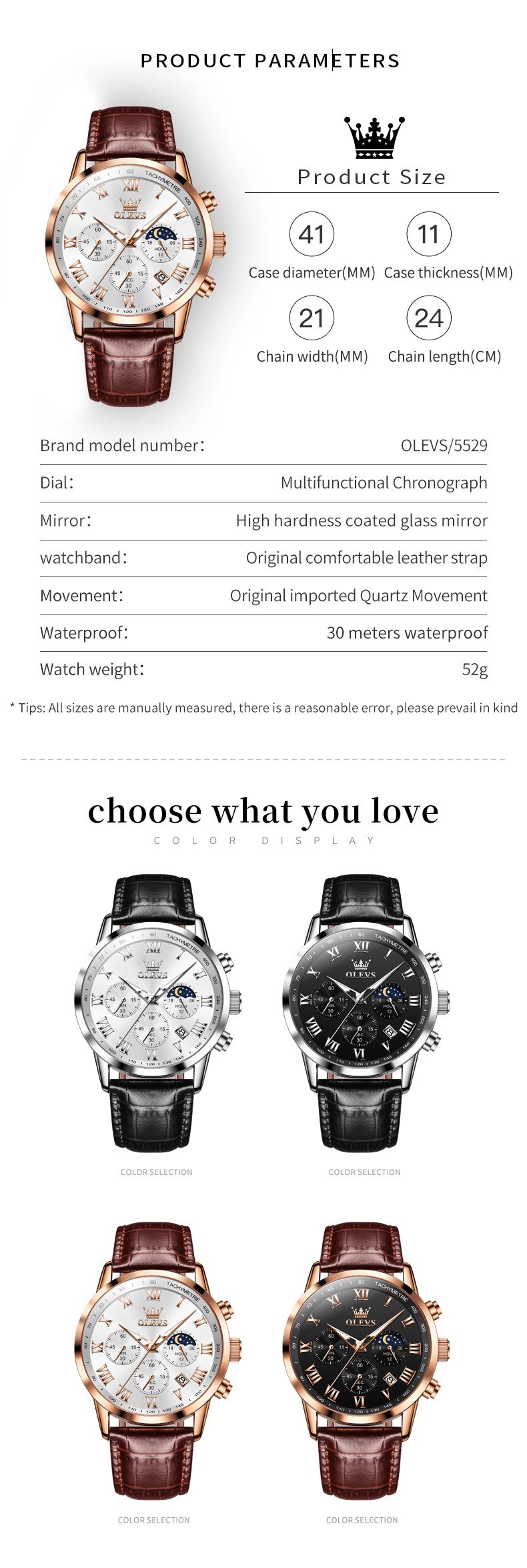 Olevs Men's Watch 5529