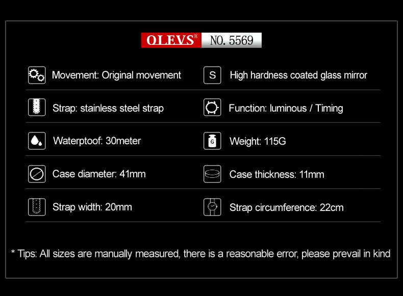 Olevs Men's Watch 5569