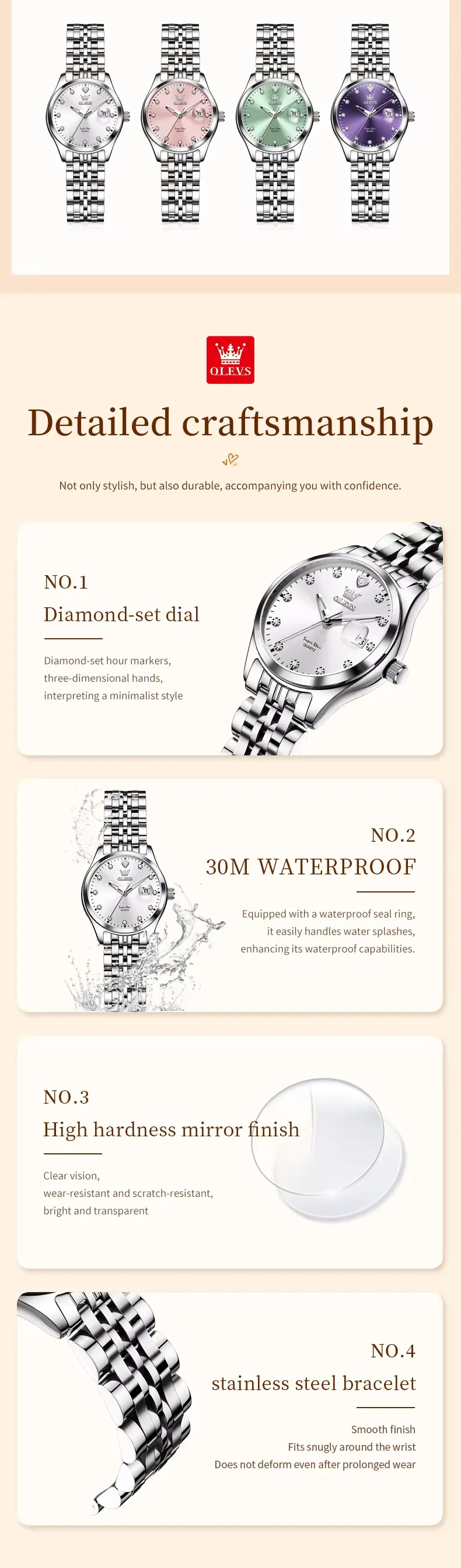 Olevs Women's Watch 5649