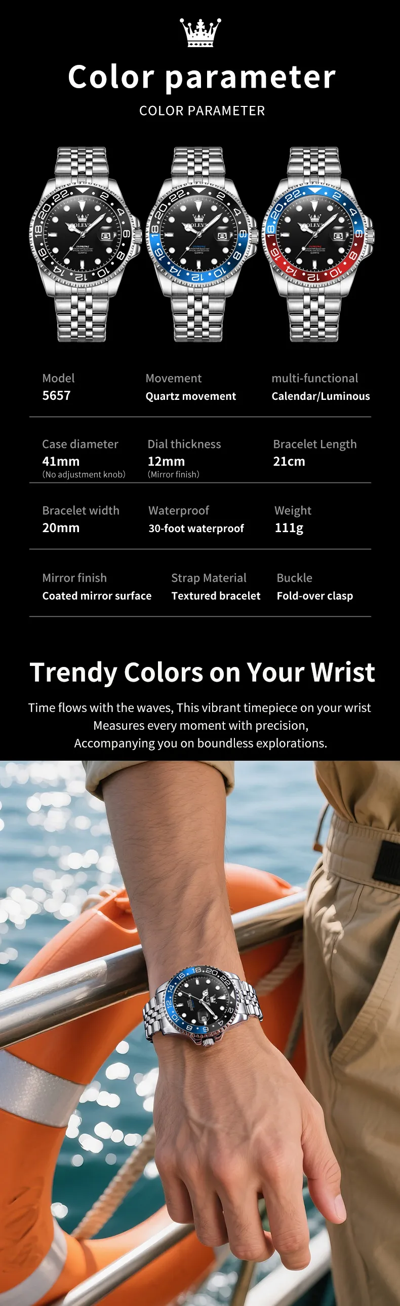 Olevs Men's Watch 5657