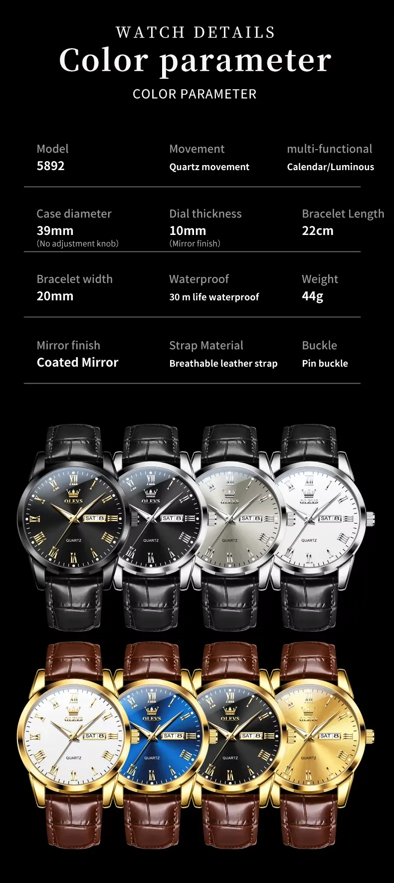 Olevs Men's Watch 5892