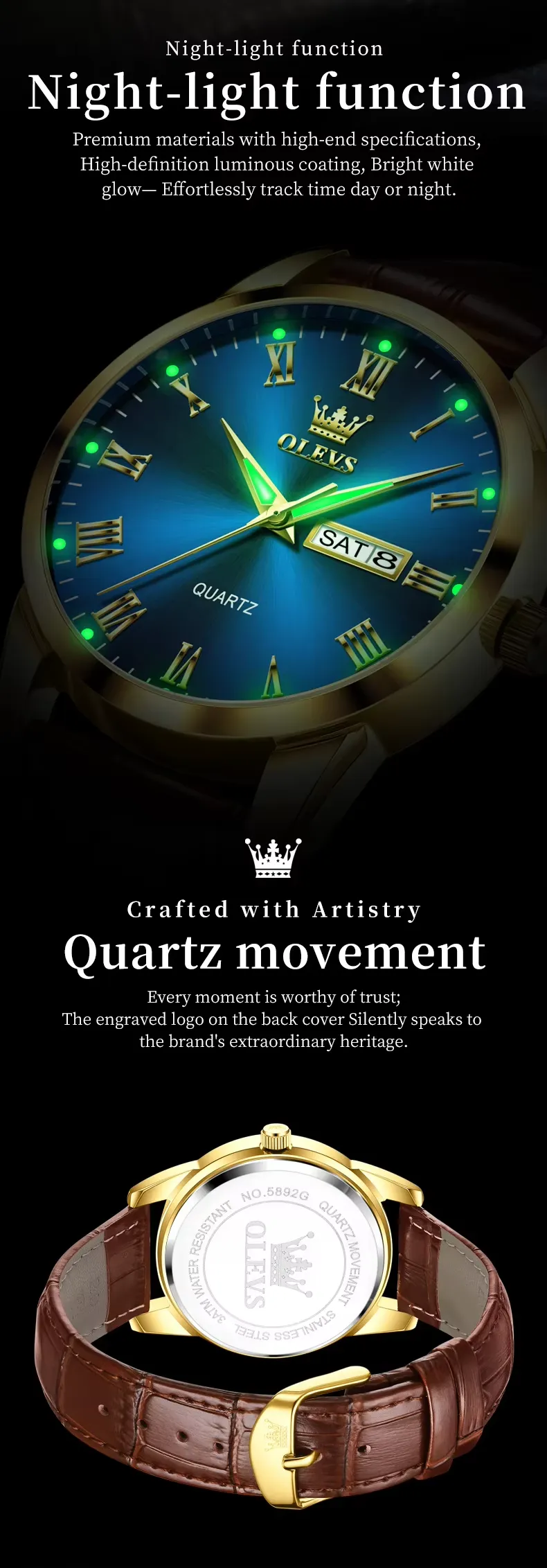 Olevs Men's Watch 5892