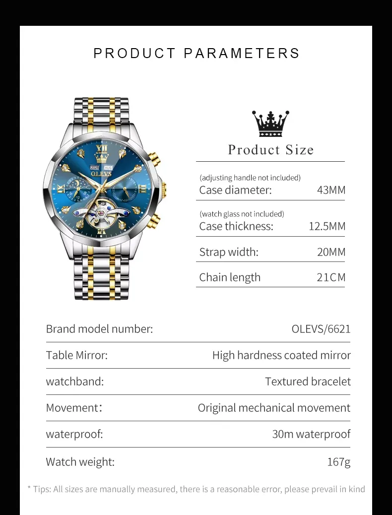 Olevs Men's Watch 6621