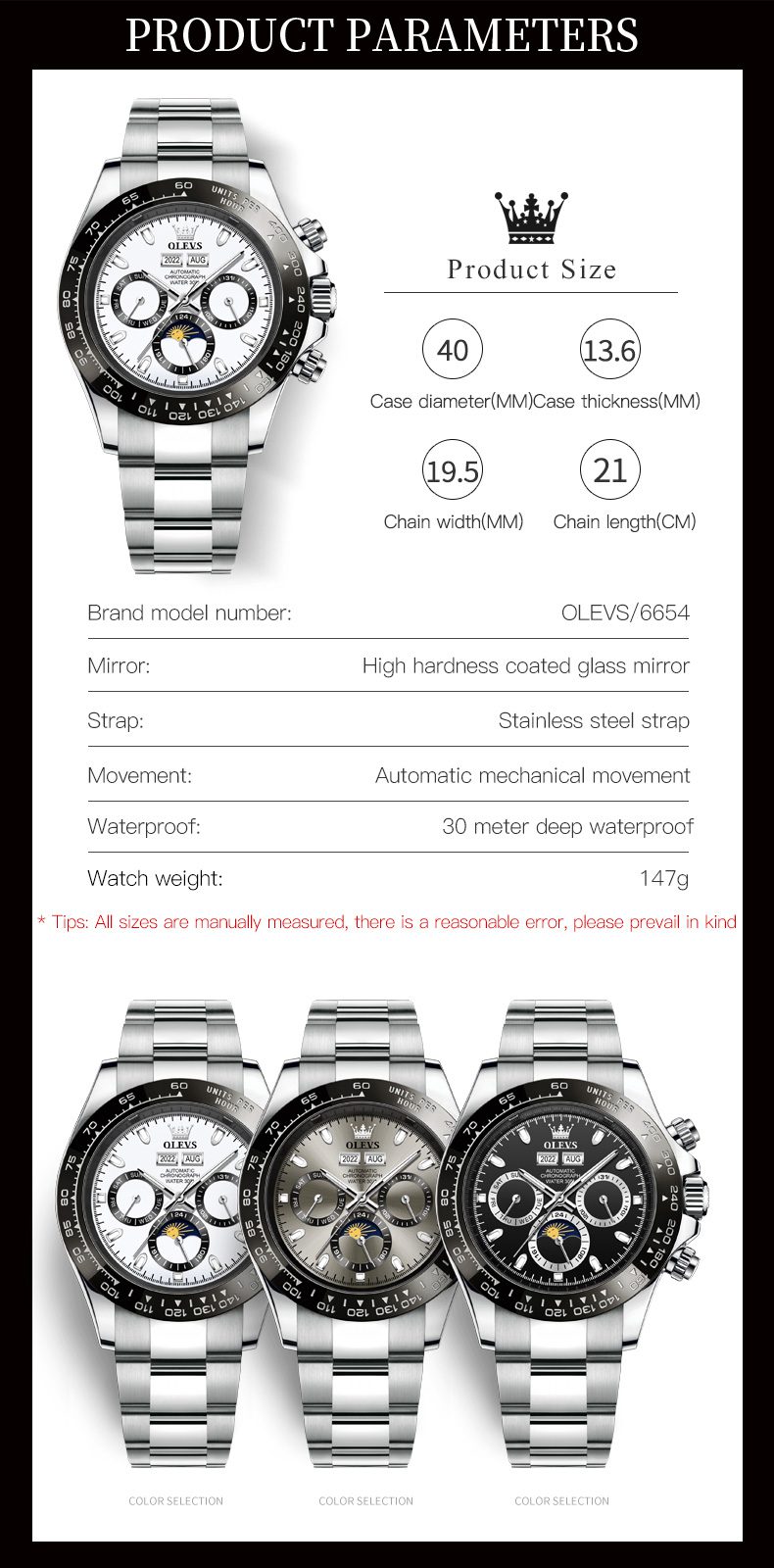 Olevs Men's Watch 6654