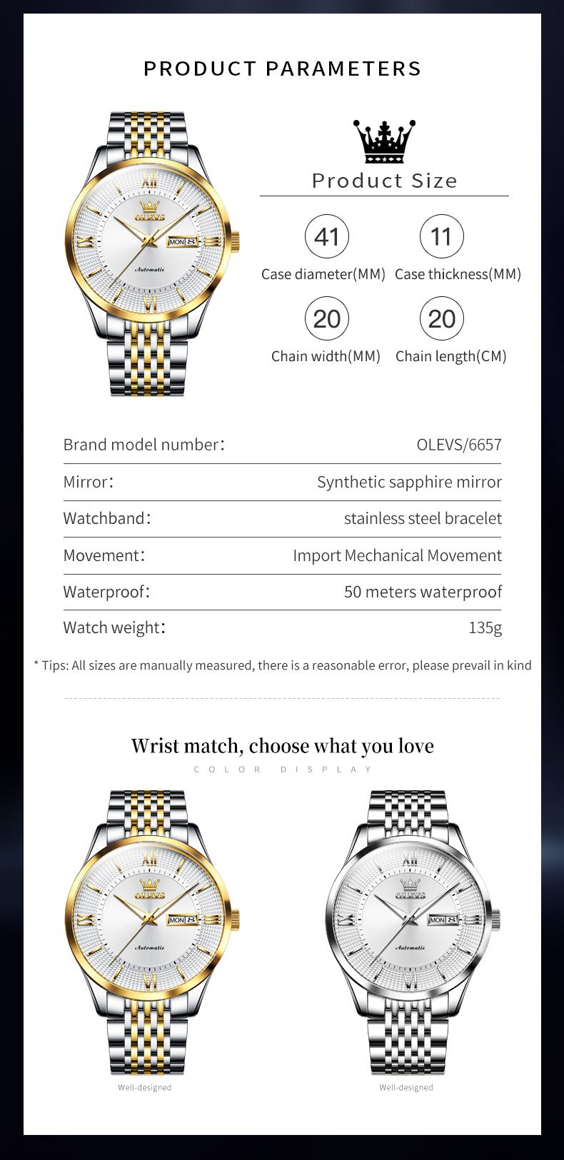 Olevs Men's Watch 6657