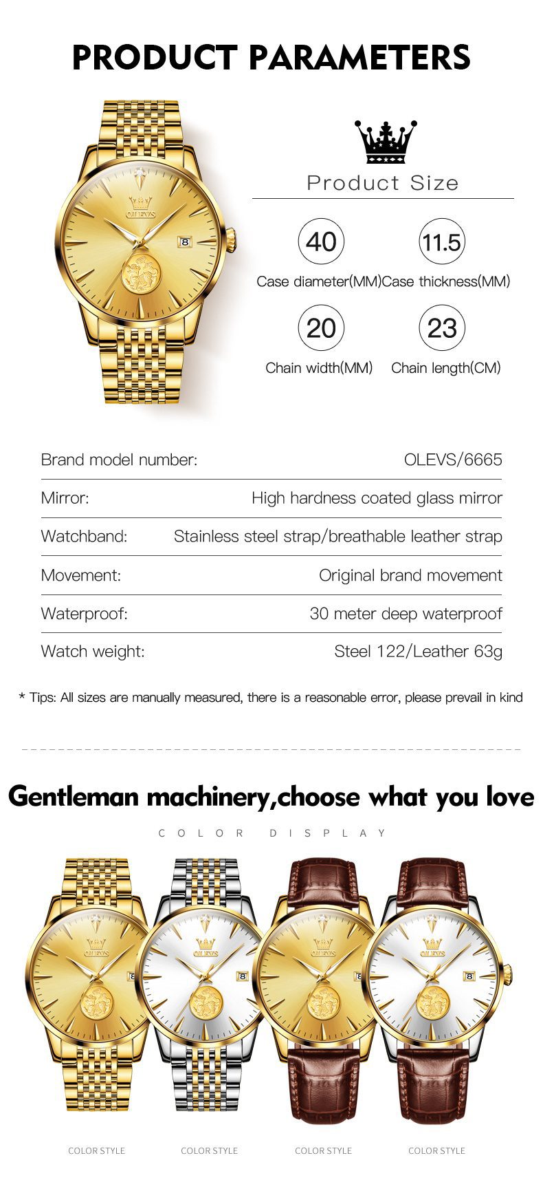 Olevs Men's Watch 6665