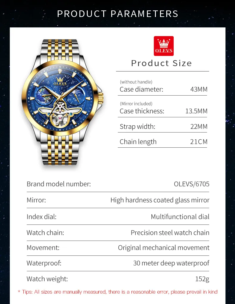 Olevs Men's Watch 6705