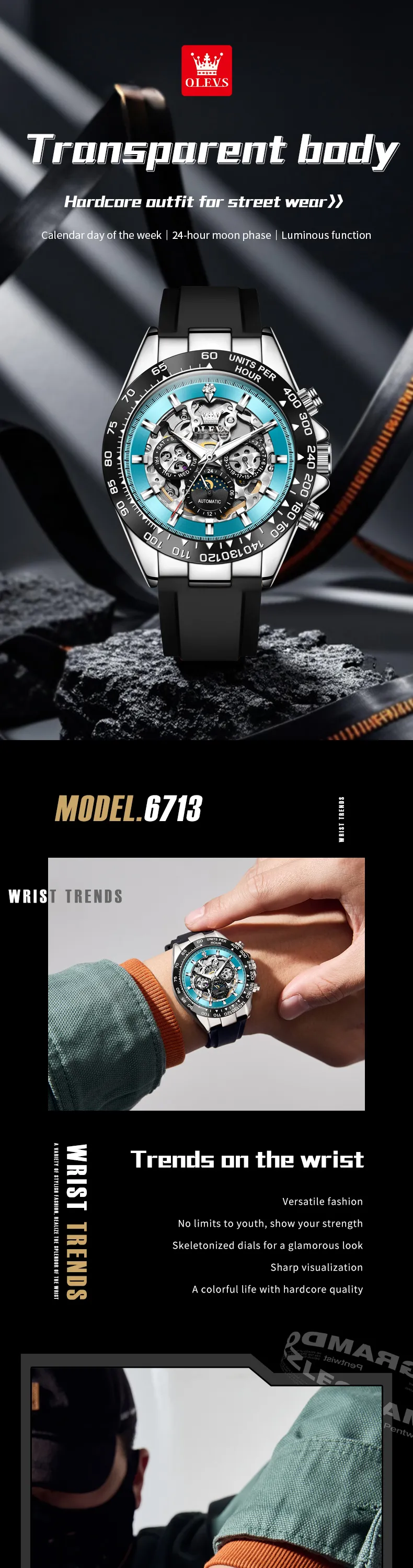 Olevs Men's Watch 6713