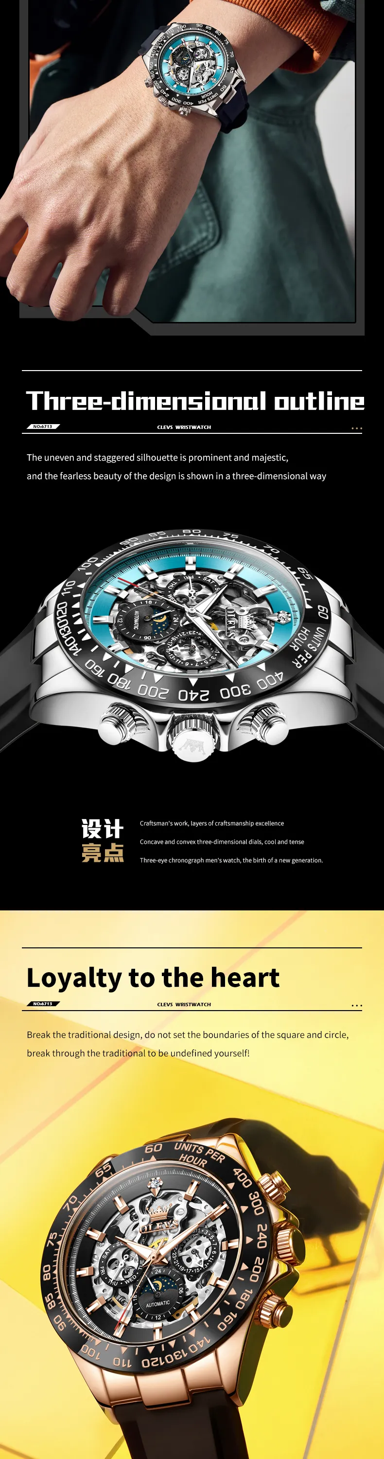 Olevs Men's Watch 6713