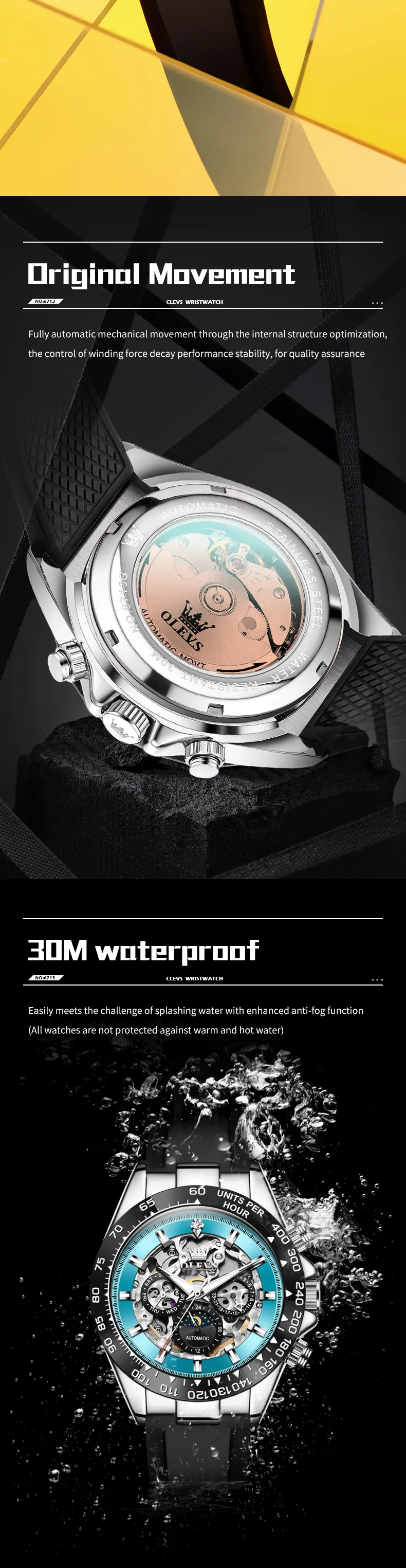 Olevs Men's Watch 6713