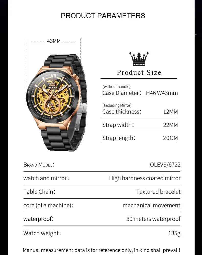 Olevs Men's Watch 6722