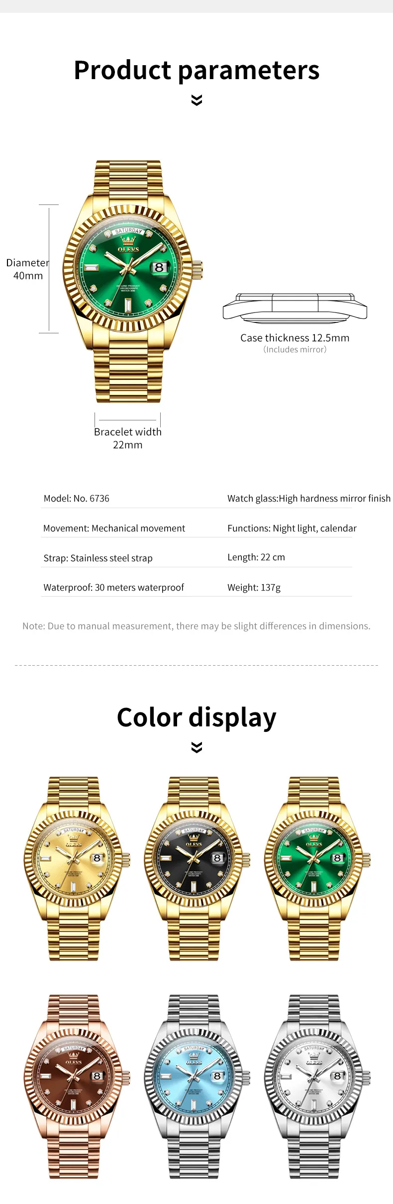 Olevs Men's Watch 6736