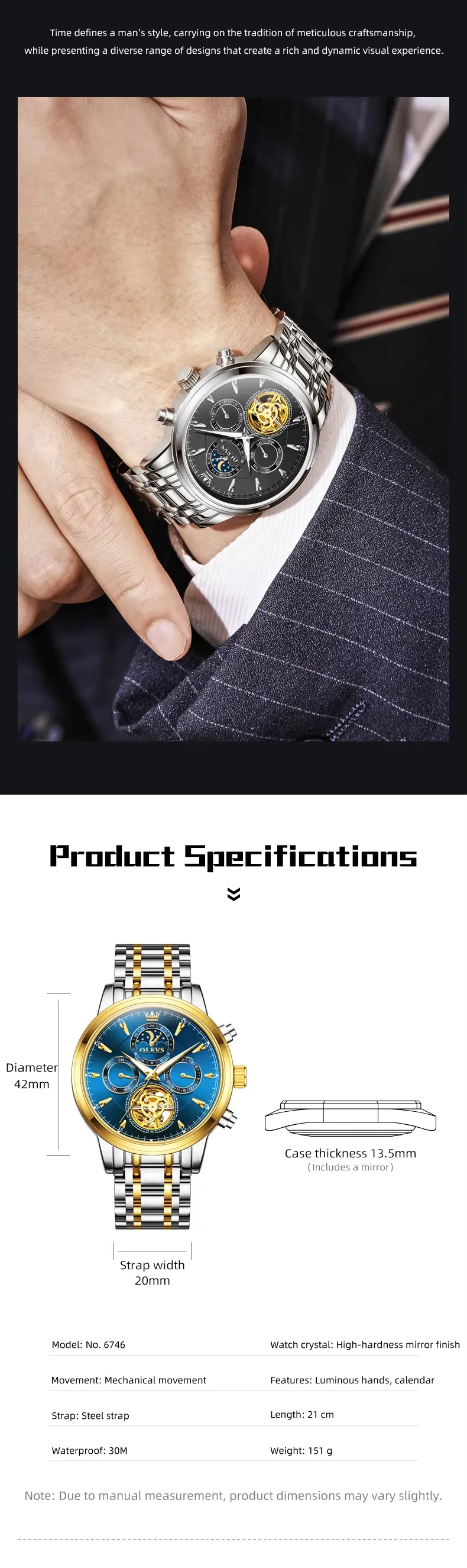 Olevs Men's Watch 6746