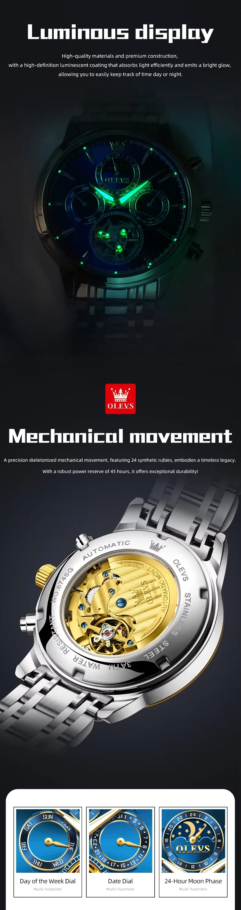 Olevs Men's Watch 6746