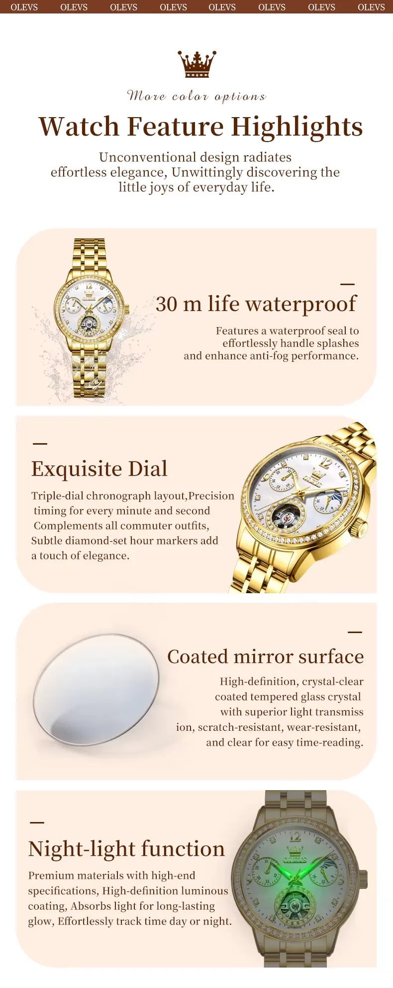 Olevs Women's Watch 6750