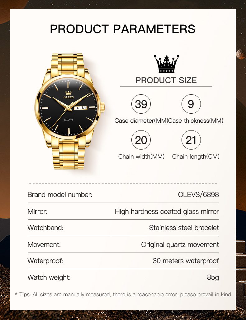 Olevs Men's Watch 6898