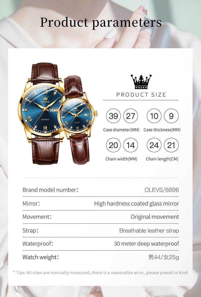 Olevs Couple Watch 6986