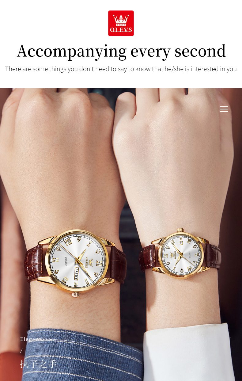 Olevs Couple Watch 6986