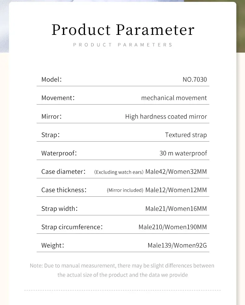 Olevs Couple Watch 7030