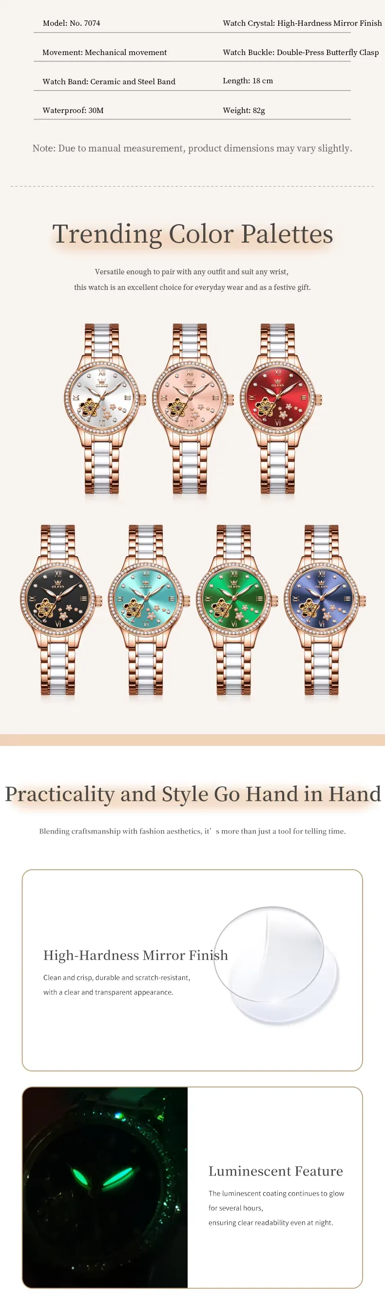 Olevs Women's Watch 7074