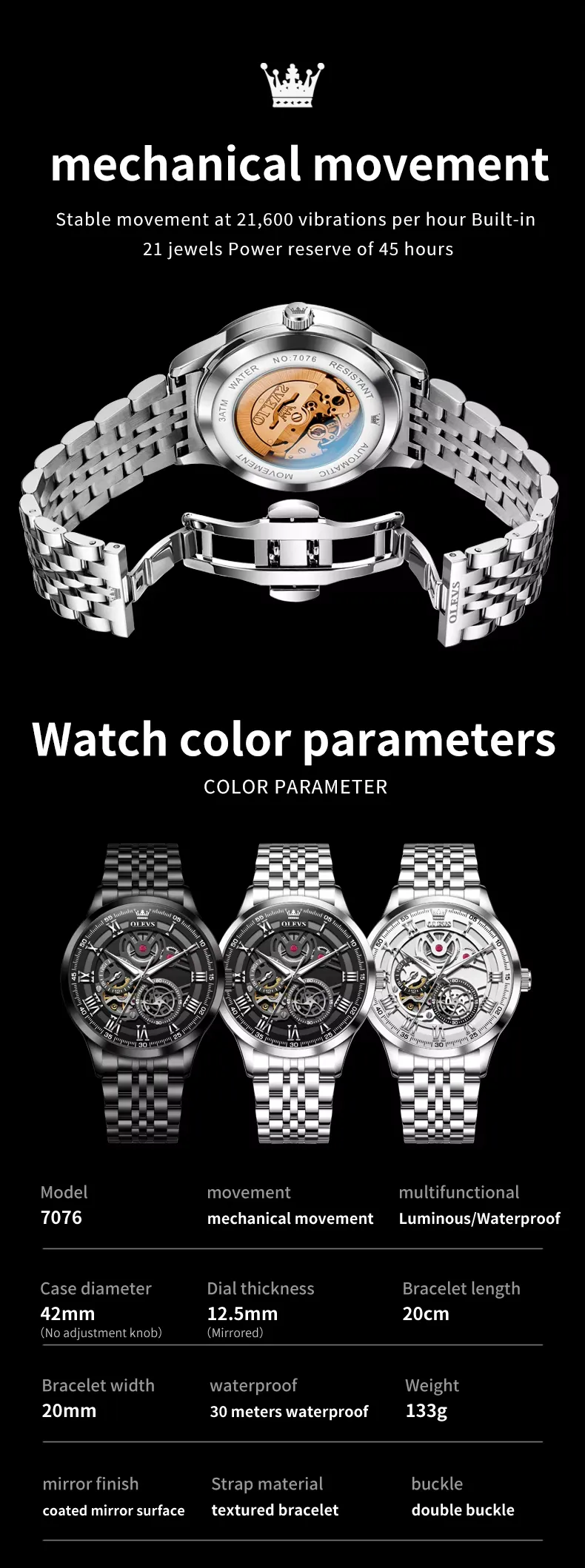 OLEVS Men's Watch 7076