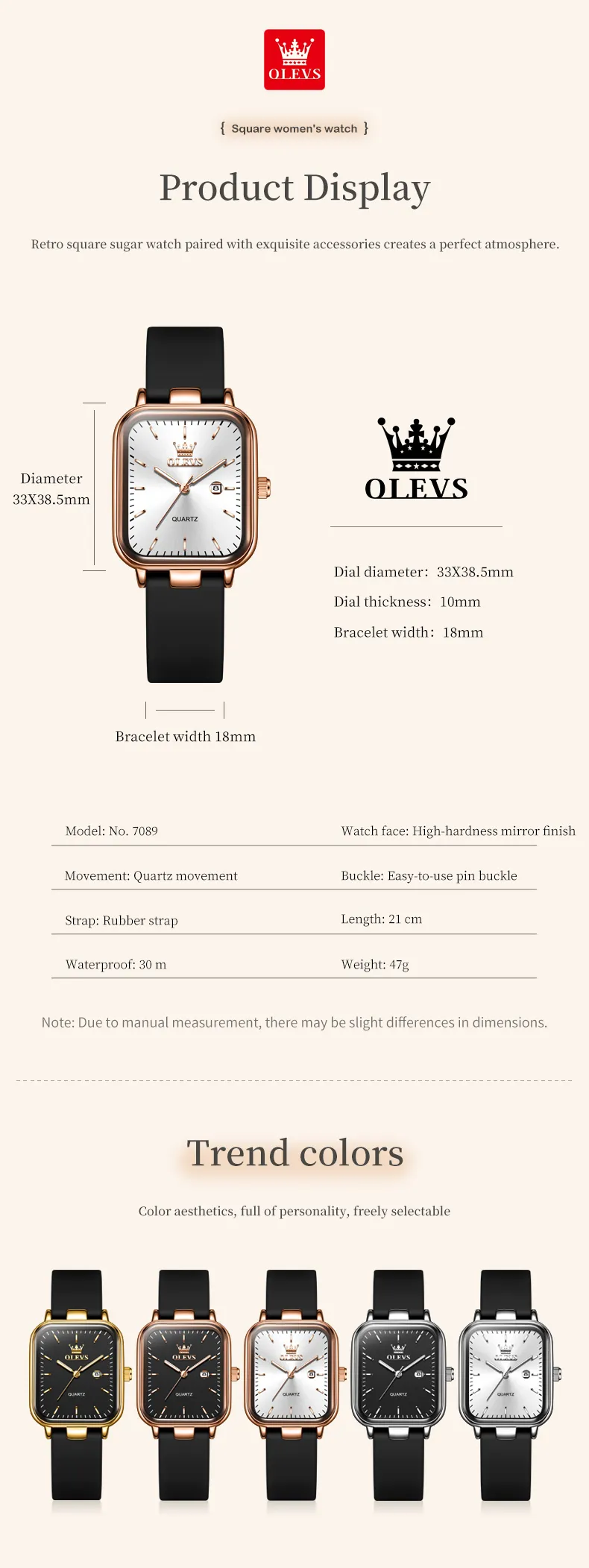 Olevs Women's Watch 7089