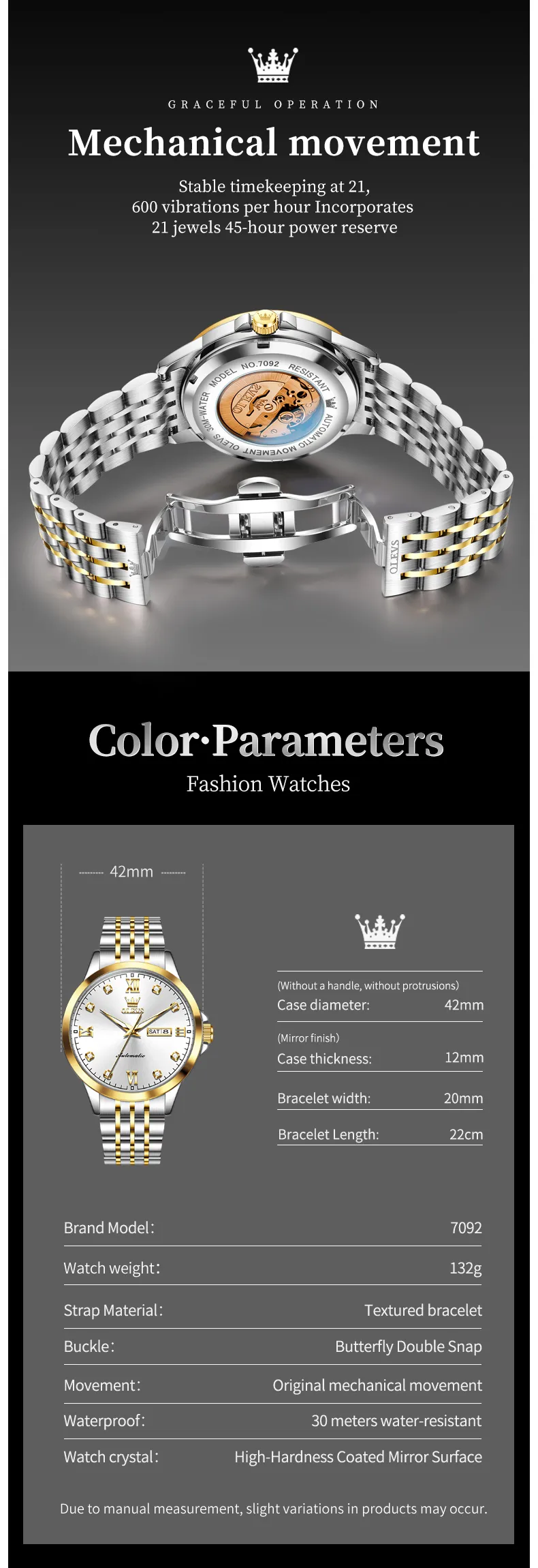 Olevs Men's Watch 7092