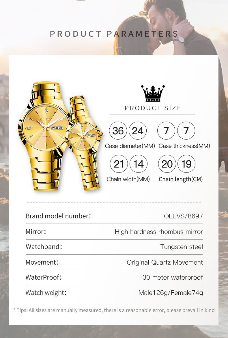Olevs Couple Watch 8697