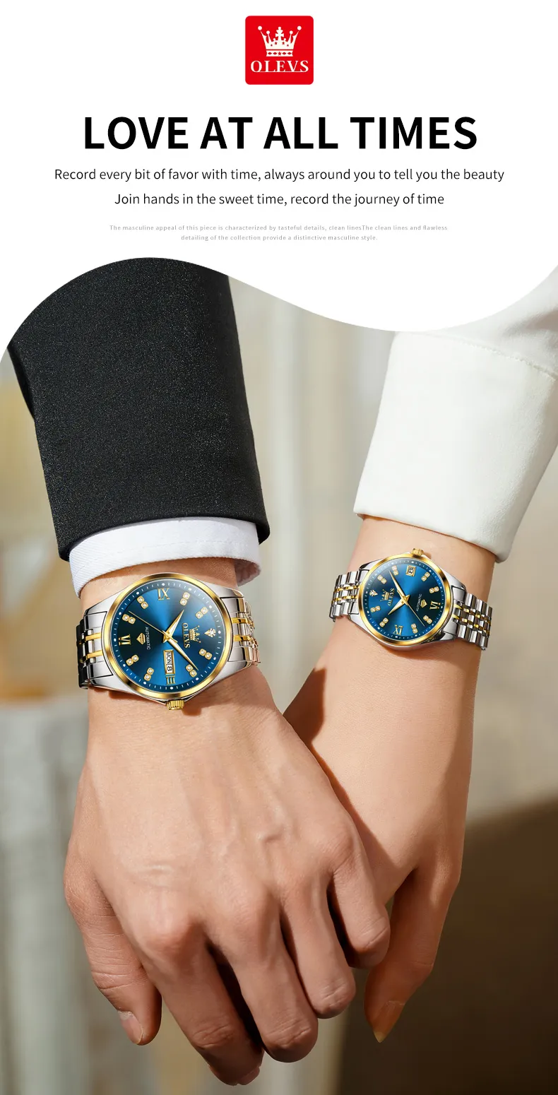 Olevs Couple Watch 9801