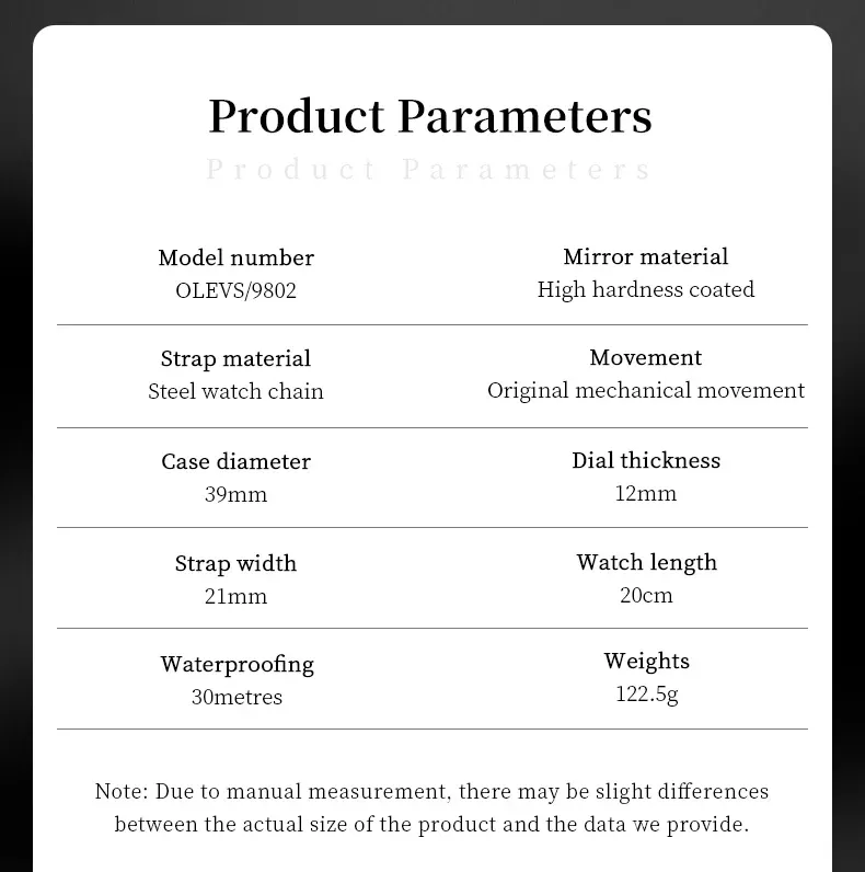 Olevs Men's Watch 9802