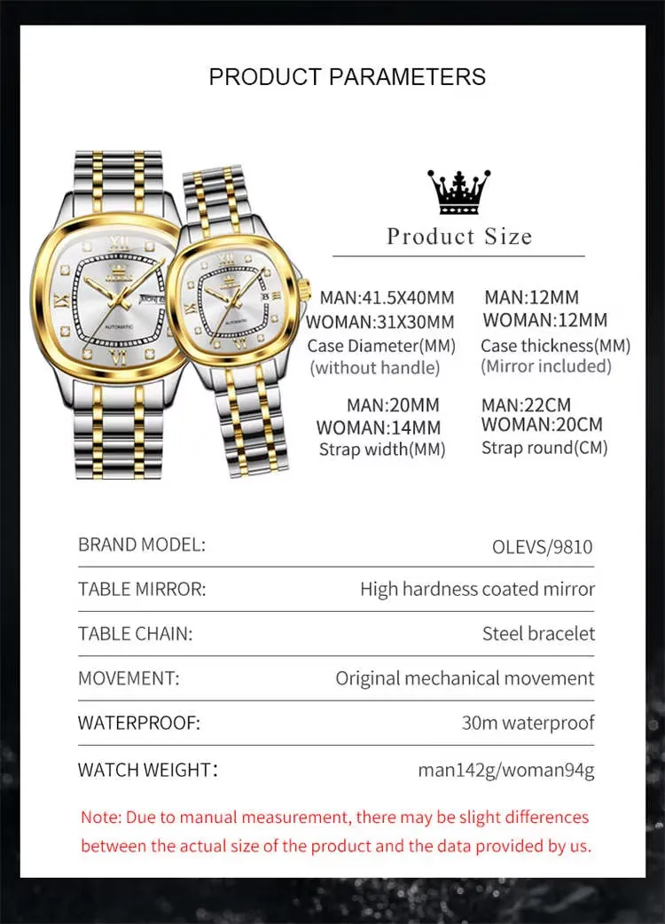 OLEVS Couple Watch 9810