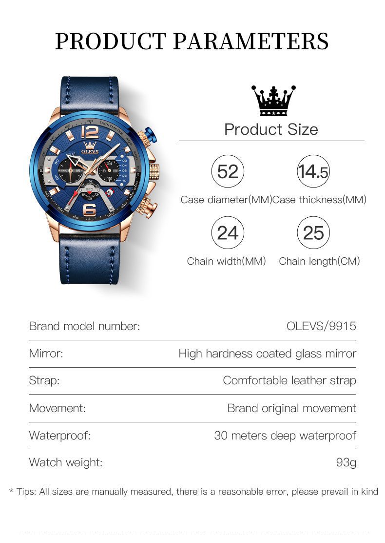 Olevs Men's Watch 9915