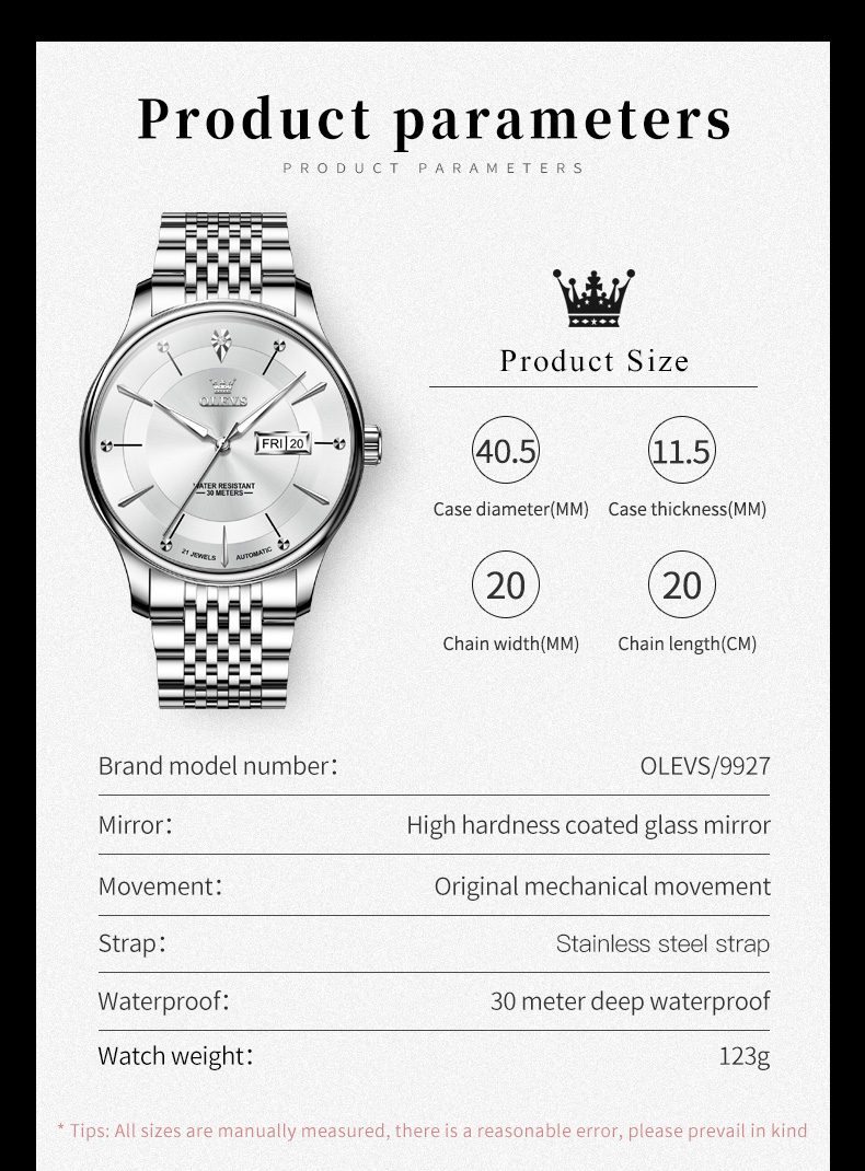 Olevs Men's Watch 9927