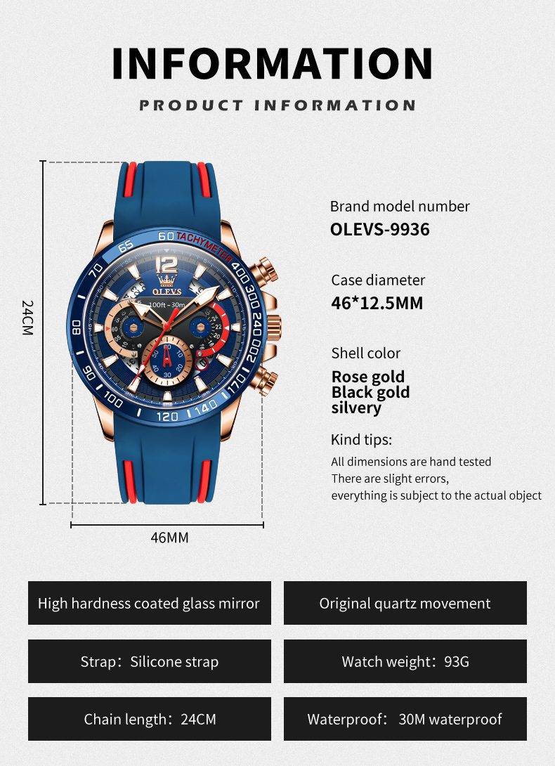 Olevs Men's Watch 9936