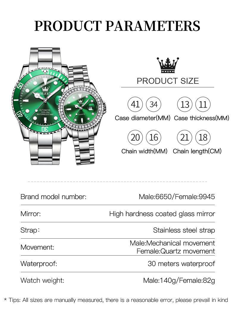 Olevs Couple Watch 9945